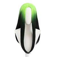 perruque de costume de cosplay 123 ondulé partie médiane perruque 26 pouces vert fluorescent une couleur cheveux synthétiques 70 pouces femmes design à la mode noir miniinthebox