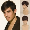 Perruque Synthétique Droit Avec Frange Fabriqué à la machine Perruque Court Cheveux Synthétiques Homme Ajustable Gradient de couleurHaute qualité Marron miniinthebox