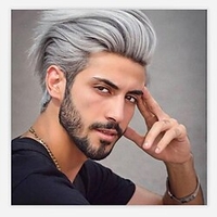perruque synthétique yaki partie droite perruque faite à la machine 10 pouces ruban cheveux synthétiques blancs gradient de couleur réglable pour hommesperruques de fête de noël grises de haute miniinthebox