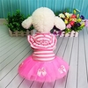 Pet chien jupe teddy caniche pastorale jupe rayé tutu jupe printemps/été robe fournitures princesse miniinthebox