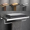 porte-serviettes double brossé en acier inoxydable porte-serviettes de salle de bain étagère support mural de style contemporain utilisation pour salle de bain / cuisine / salon 30/40/50/60 cm miniinthebox
