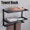 Porte-serviettes en aluminium pour salle de bain,  porte-serviettes mural à 3 couches,  rangement de matériel de salle de bain 60 cm (noir/argent/gris pistolet) miniinthebox
