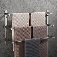 porte-serviettes mural,  acier inoxydable noir/argenté/or multicouche porte-serviettes avec crochets,  nouveau design étagère de salle de bain de style contemporain miniinthebox