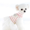 Printemps et été nouveaux vêtements pour animaux de compagnie vêtements pour chiens jupe tutu à col roulé à rayures fines miniinthebox