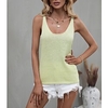 Pull Gilet Maille Femme Flou Tricoter Croisé Couleur unie Col en U Casual du"idien Vacances Sans Manches Printemps Eté Noir Blanche S M L miniinthebox