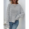 Pull Maille Femme A côtes Tricoter Dos ouvert Rayé Col Ras du Cou mode Casual Extérieur du"idien manche longue Automne Printemps Blanche S M L miniinthebox