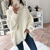 Pull Maille Femme Tricoter Tunique Tricoté Couleur unie Col Roulé basique Casual du"idien Vacances Épaule tombante manche longue Hiver Automne Rose Claire Marron S M L / Ample miniinthebox