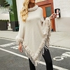 Pull poncho Pull Maille Femme Tricoter Couleur unie Elégant Casual du"idien Vacances manche longue Hiver Automne Rouge vin Kaki F / Fausse Fourrure / Ample miniinthebox