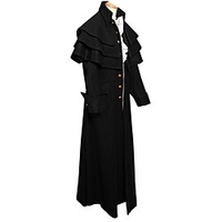 Punk et gothique Epoque Médiévale Renaissance 17ème siècle Manteau Pardessus Homme Costume Vintage Cosplay Utilisation Soirée Festival Manches Longues Manteau miniinthebox