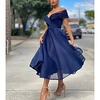 Robe balançoire femme robe midi bleu rose rouge sans manches couleur pure maille patchwork printemps été hors épaule fête élégante robe de bal mince 2022 s m l xl miniinthebox