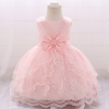Robe bébé Fille Actif Soirée Anniversaire Baptême Coton Polyester Floral Dentelle Maille Sans Manches Mi-long Bleu / Eté miniinthebox