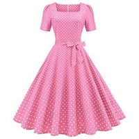 robe décontractée pour femme robe vintage robe midi noir bleu rose à manches courtes imprimé à pois automne printemps été col carré années 1950 2023 style s m l xl xxl miniinthebox