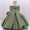 Robe Enfants Fille Couleur Pleine Mi-long Robe Soirée Noeud Sans Manches Le style mignon Robe 4-12 ans Vert Rose Claire Vin miniinthebox