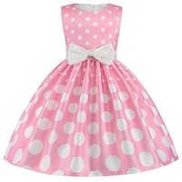 Robe Enfants Fille Pois Robe Patineuse Mi-long Robe Soirée Noeud Sans Manches Le style mignon Robe 3-10 ans Eté Bleu Rose Claire Bleu roi miniinthebox