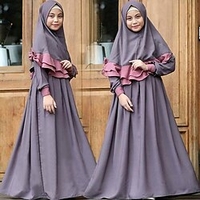 Robe Fille Robe Deux Pièces Enfants Petit Bloc de couleur du"idien Patchwork Bleu Gris Violet Coton Asymétrique Manches Longues Décontractée Rétro Vintage Robes Printemps Eté Standard 2 pièces miniinthebox