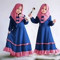 Robe Fille Robe Deux Pièces Enfants Petit Bloc de couleur du"idien Patchwork Bleu Rose Claire Rouge Coton Asymétrique Manches Longues Rétro Vintage Robes Printemps Eté Standard 2 pièces 1-5 ans miniinthebox