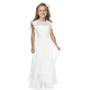 Robe Fille Robe Trapèze Enfants Petit Plein Occasion spéciale Utilisation Ruché Dentelle Bleu Blanche Noir Dentelle Coton Asymétrique Manches Courtes Princesse Doux Robes Eté Standard 4-12 ans miniinthebox