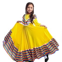 Robe Fille Robe Trapèze Enfants Petit Rayé Couleur du"idien Patchwork Garniture en dentelle Jaune Coton Asymétrique Manches 3/4 Magnifique Le style mignon Robes Printemps Eté Standard 2-8 ans miniinthebox