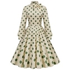 robe longue Femme Robe de bal manche longue Hiver Automne Printemps - Mode Robe chic Poche Imprimer Pois Manche Gigot Rendez-vous Vacances 2023 Vert Abricot S M L XL 2XL miniinthebox