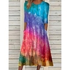 Robe mi-longue Femme Robe casual Demi Manches Automne Printemps - Mode Moderne Imprimer Graphic Floral du"idien robe automne 2023 Noir Marron clair Bleu Arc-en-ciel S M L XL 2XL 3XL miniinthebox
