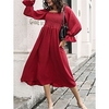 Robe mi-longue Femme Robe casual manche longue Hiver Automne Printemps - Mode Ruché Couleur monochrome du"idien Vacances 2023 Rouge Beige Bleu clair S M L XL miniinthebox