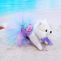 robe pour chien avec fleur - imprimé floral princesse chien vêtements doux mignon respirant fête d