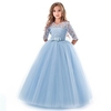 robe pour enfants petites filles dentelle florale couleur unie fête de mariage soirée évider blanc bleu violet dentelle tulle maxi à manches courtes fleur robes vintage robes 3-13 ans miniinthebox