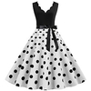 Robe Vintage Audrey Hepburn Robe Années 50 Rétro Robe de Cocktail Robe de Soirée Femme Printemps été Adulte Polyester Costume Blanche / Noir / Rouge Bordeaux Vintage Cosplay miniinthebox