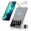 Réveil électrique avec support de charge sans fil support de téléphone de bureau chargeur pour samsung téléphone température lcd horloge numérique miniinthebox