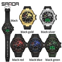 SANDA Montre Montre Digitale pour Hommes Analogique - Digitale Numérique Digitale Numérique Sportif Mode mode Veille tactique Imperméable Calendrier Fonction réveille Alliage Silicone Thème classique miniinthebox