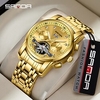 SANDA Montre Montre mécanique pour Hommes Analogique Remontage automatique Mode Lumineux mode Entreprise Imperméable Calendrier Gravure ajourée Alliage Alliage Thème classique Mode miniinthebox