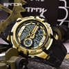 Sanda sport montre hommes étanche led numérique montres chronomètre grand cadran horloge pour homme 6015 relogio masculino hommes montres miniinthebox