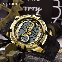 Sanda sport montre hommes étanche led numérique montres chronomètre grand cadran horloge pour homme 6015 relogio masculino hommes montres miniinthebox