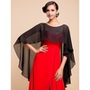 Sans Manches Capes Poncho Mousseline de soie Mariage / Soirée / Fête / Soirée Châle Etole / Wraps de mariage Avec Drapée / Couleur Unie miniinthebox