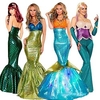 Sirène Aqua Reine Princesse Aqua Costume de Cosplay Costume de fête Femme Cosplay de Film Doré Violet Vert foncé Queue de poisson sirène Bikini Noël Carnaval Térylène miniinthebox