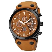 Skmei 2022 hommes sport montre affaires multifonction étanche chronomètre date décontracté bracelet en cuir hommes montre-bracelet à quartz 9282 miniinthebox