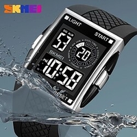 Skmei mode montre numérique hommes lumière led mouvement électronique mâle horloge sport 3bar étanche compte à rebours montre-bracelet miniinthebox