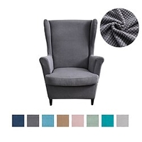 stretch housse de chaise à oreilles avec housse de siège spandex housses de canapé wingback fauteuil couvre solide meubles protecteur pour salon strandmon couverture de chaise miniinthebox