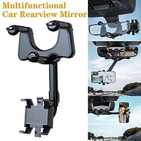 support de téléphone pour rétroviseur de voiture - support de téléphone de voiture rotatif et rétractable,  support de téléphone de rétroviseur multifonctionnel à 360 ° adapté à tous les téléphones miniinthebox