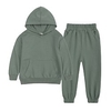 Sweat à capuche Pantalon Ensemble de Vêtements Garçon Enfants 2 Pièces manche longue Vert Bleu Violet Couleur unie Coton Plein Air Casual"idien Sportif Style de rue Normal / Hiver / Automne miniinthebox