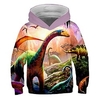 Sweat à capuche et Sweat Pullover Garçon Enfants Bébé Manches Longues Dinosaure Impression 3D Graphique Bloc de Couleur Unisexe Bleu Enfants Hauts Actif Chic de Rue 3-12 ans miniinthebox