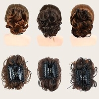 synthétique court bouclé brun chignon extension de cheveux beignet griffe clip en postiche rouleau chignon femmes tous les jours perruque de fête miniinthebox
