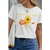 T shirt Tee Femme Décontractée du"idien Graphic Manches Courtes Patchwork Col Rond basique Vert Blanche Noir Hauts Standard S miniinthebox