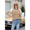 T shirt Tee Femme Décontractée Fin de semaine Bloc de couleur Manches Courtes Col en V basique Rose Claire Kaki Hauts Standard S miniinthebox