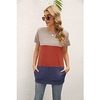 T shirt Tee Femme Décontractée Fin de semaine Bloc de couleur Manches Courtes Col Rond basique Blanche Noir Bleu Hauts Standard S miniinthebox