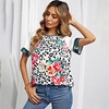 T shirt Tee Femme Décontractée Fin de semaine Fleur Peinture Floral Léopard Manches Courtes Imprimer Col Rond basique Blanche Hauts Standard S / 3D effet miniinthebox
