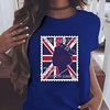 T shirt Tee Femme Décontractée Fin de semaine Peinture Drapeau Manches Courtes Imprimer Col Rond basique Vert Blanche Bleu Hauts Standard S miniinthebox