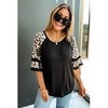 T shirt Tee Femme Décontractée Fin de semaine Peinture Léopard Manches Courtes A Volants Imprimer Col Rond basique Noir Beige Hauts Standard S miniinthebox