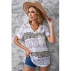 T shirt Tee Femme Décontractée Fin de semaine Peinture Léopard Manches Courtes Imprimer Col en V basique Vert Violet Hauts Standard S / 3D effet miniinthebox