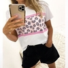 T shirt Tee Femme Décontractée Fin de semaine Peinture Léopard Manches Courtes Imprimer Col Rond basique Blanche Gris Violet Hauts Standard S miniinthebox